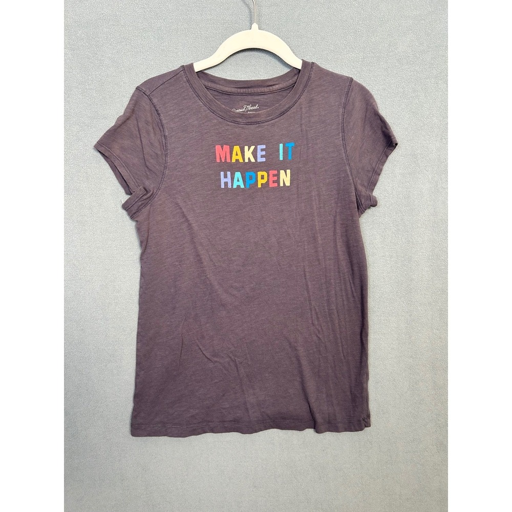 Universal Thread Make It Happen Graphic Tee Purple Cotton Short Sleeve Shirt S